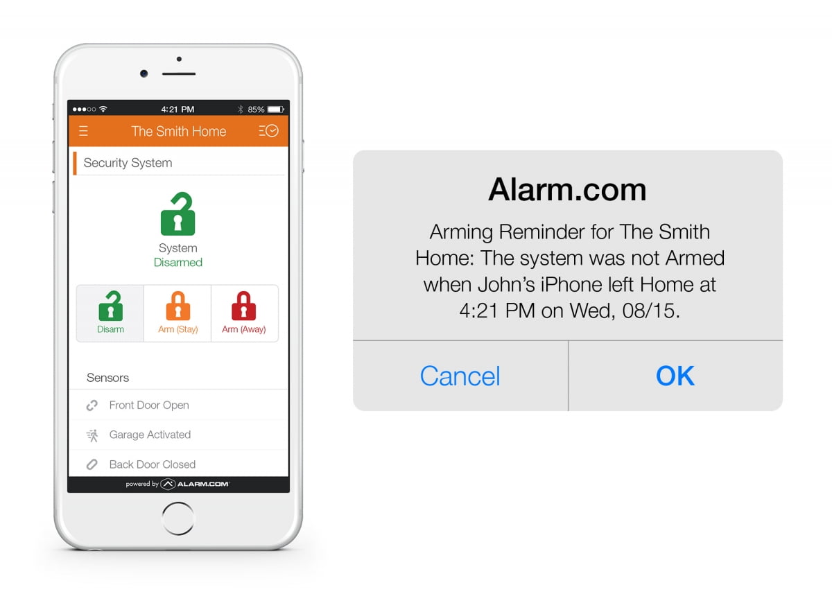 Alarm.com App and Alert