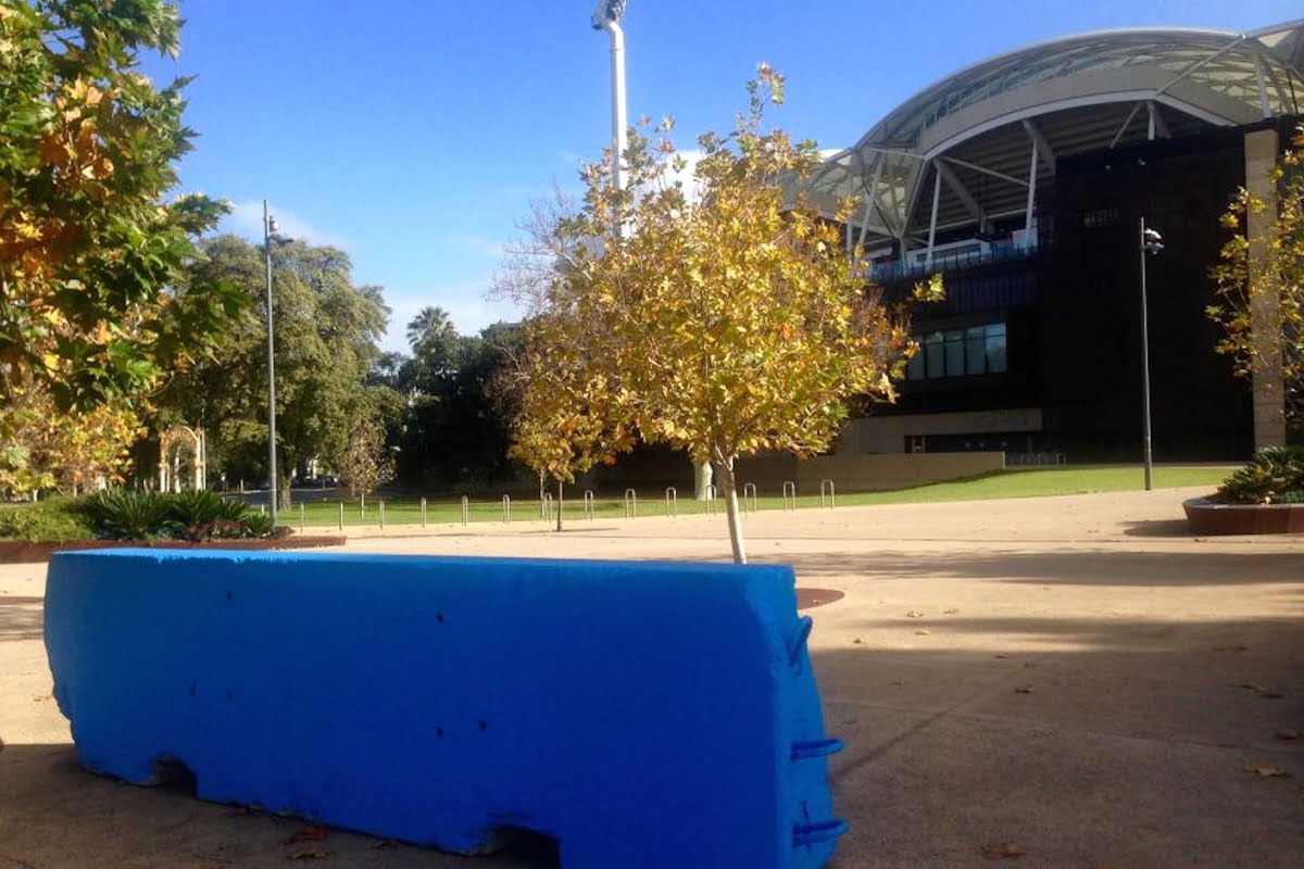 Adelaide Oval concrete barriers