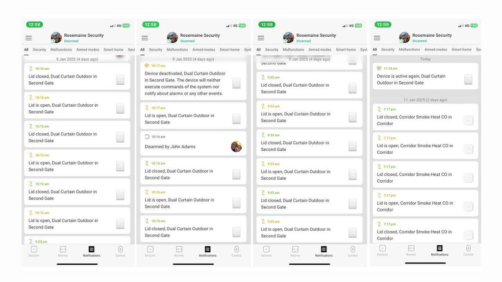 Troubleshooting A Swinging Ajax Curtain Sensor 8 LR