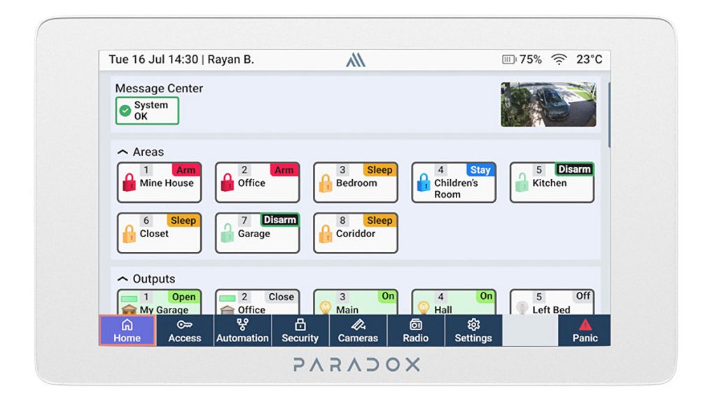 BGW Technologies Introduces Paradox K70M Touchscreen Keypad