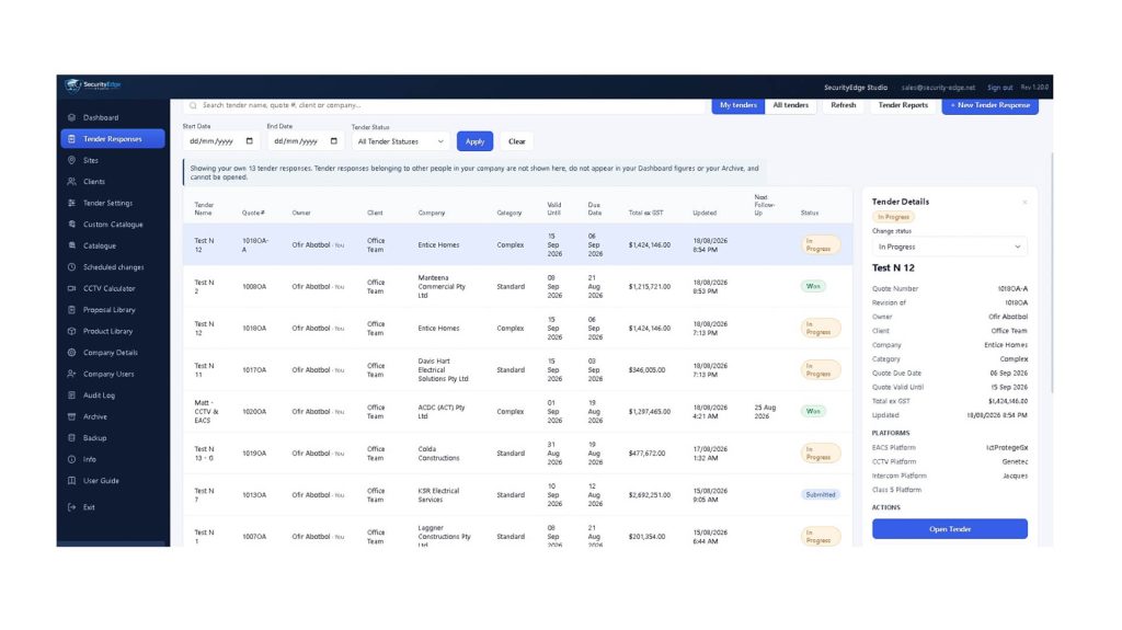 SecurityEdge Studio Streamlines Security Tendering